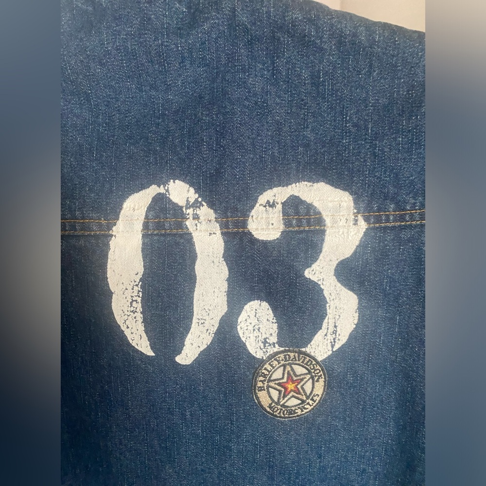 Harley Davidson denim vest size 18 - Picture 9 of 10